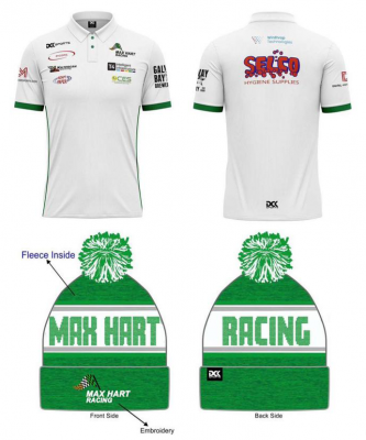Bobble Hat and Polo Shirt Max Hart Racing